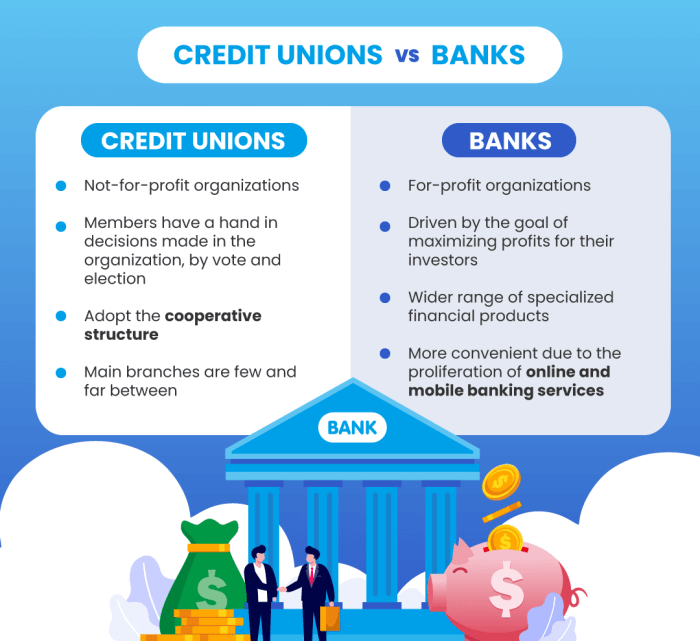 Vs credit unions banks union bank differences creditrepair pick ncua fdic